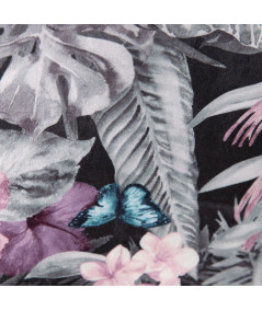 Fauteuil fleurs violet tissu velouté 70x68x82cm - Boston |YESDEKO