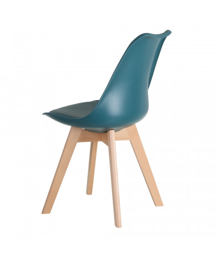 Chaise scandinave bleu azur 49x43x84cm (Lot de 4) |YESDEKO