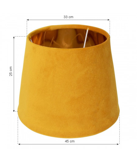 Abat jour en velours conique diam45cm jaune - Joy |YESDEKO