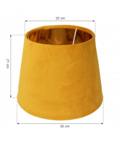 Abat jour en velours conique diam30cm jaune - Joy |YESDEKO