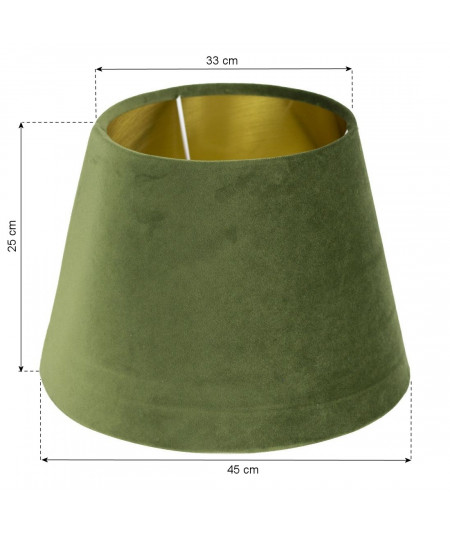 Abat-jour en velours conique diam45cm vert - Joy |YESDEKO