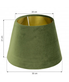 Abat jour en velours conique diam30cm vert - Joy |YESDEKO