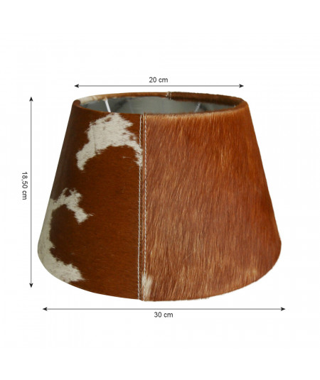 Abat-jour en peau de vache conique diam30cm brun et blanc - Romy |YESDEKO