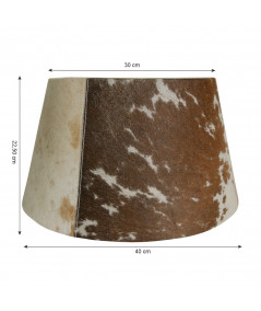 Abat jour en peau de vache conique diam40cm brun et blanc - Romy |YESDEKO