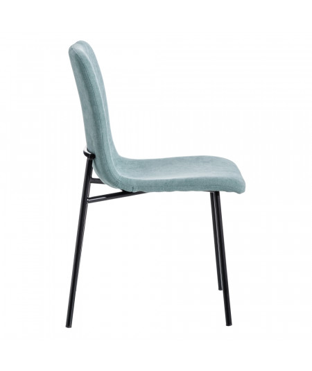 2 chaises en tissu uni turquoise Jade