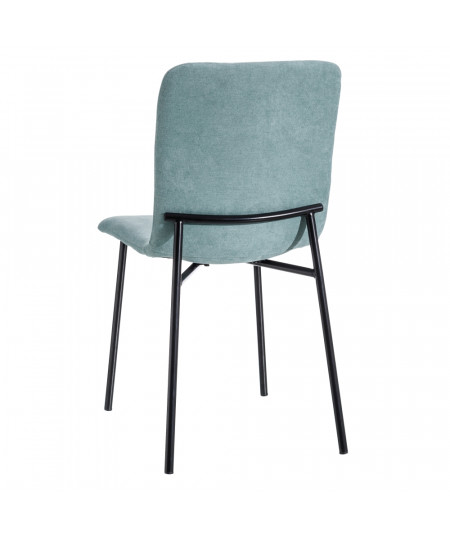 2 chaises en tissu uni turquoise Jade