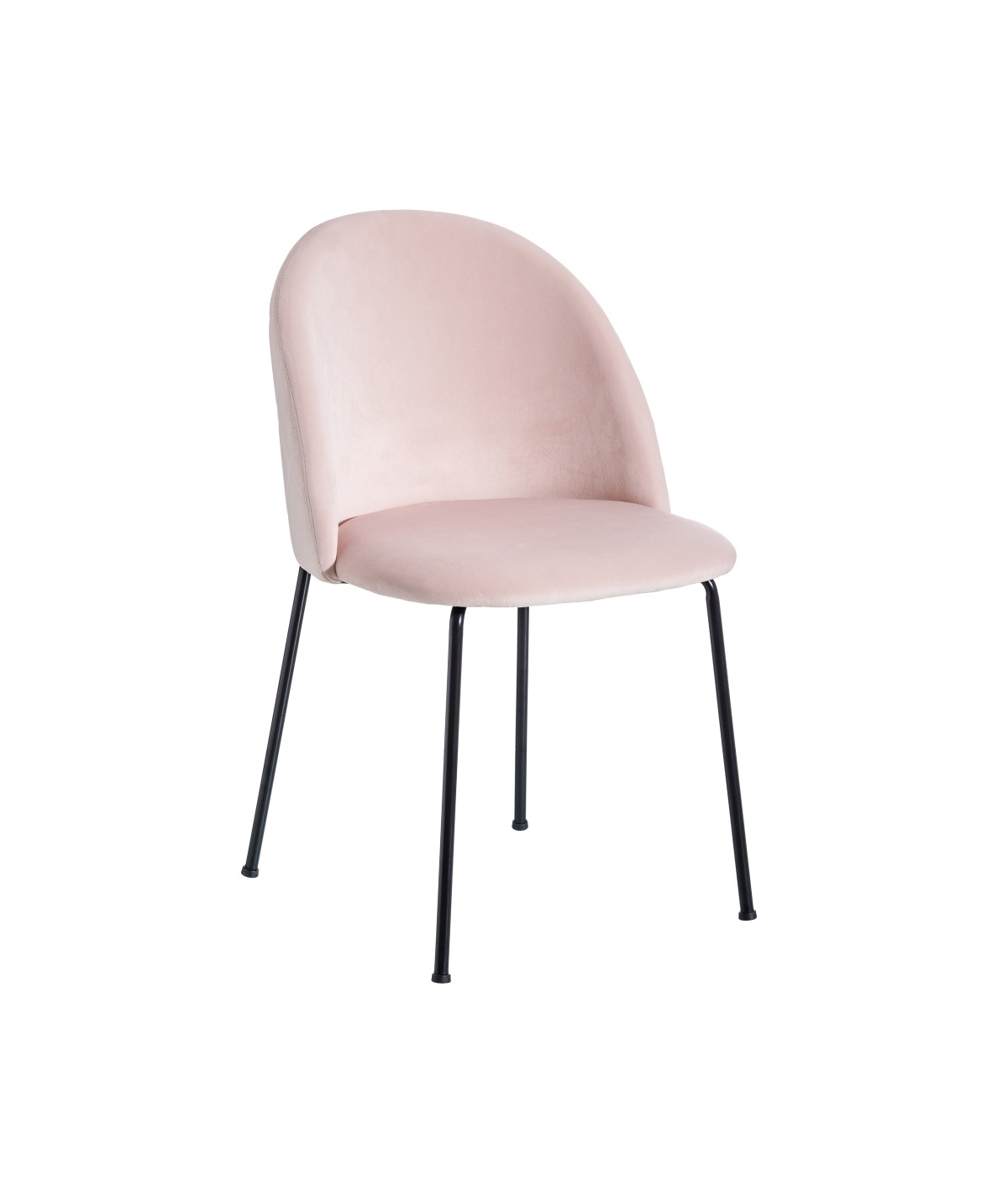 Lot de 2 chaises en velours rose pastel dossier capitonné - Collection Mila | Yesdeko