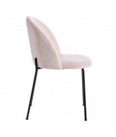 Lot de 2 chaises en velours rose pastel dossier capitonné - Collection Mila | Yesdeko