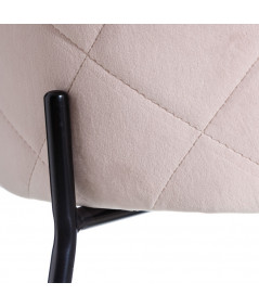 Lot de 2 chaises en velours rose pastel dossier capitonné - Mila | Yesdeko