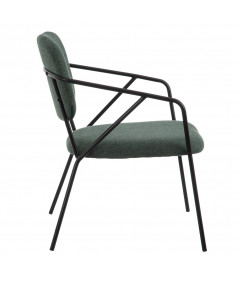 Chaise en tissu vert et métal noir Lola - Yesdeko.com