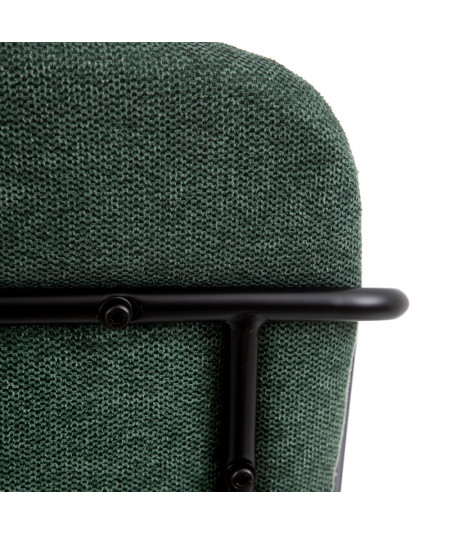 Chaise en tissu vert et métal noir Lola - Yesdeko.com