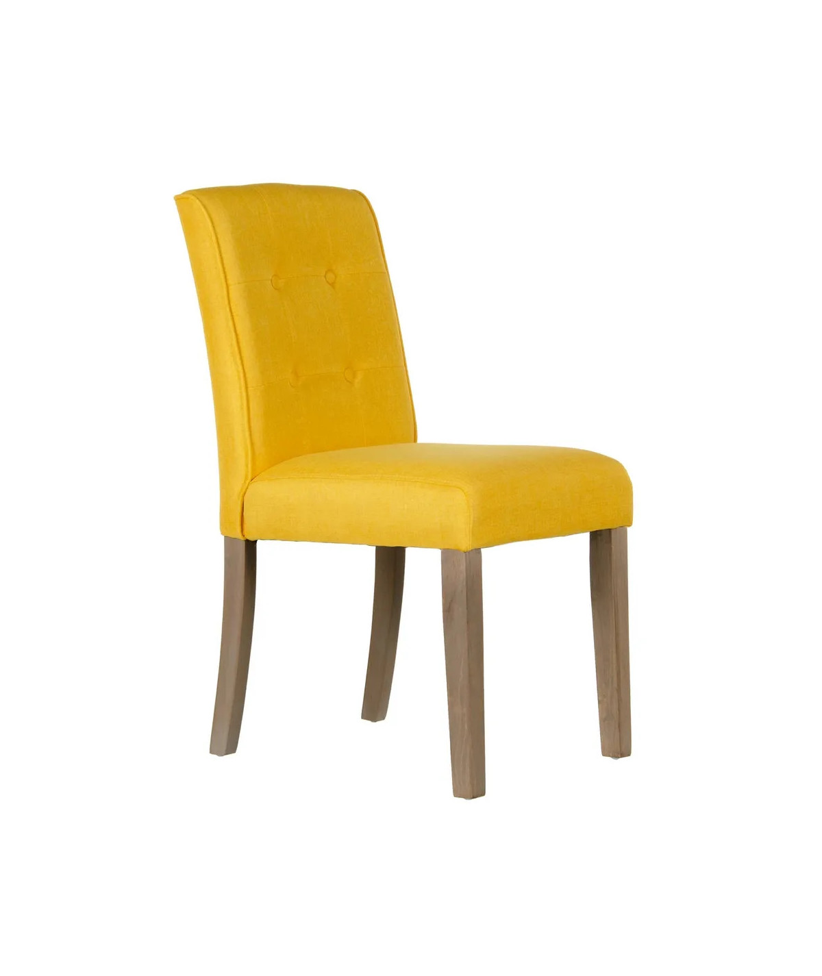 Lot de 2 chaises en tissu capitonnée jaune - Collection Zélie | Yesdeko