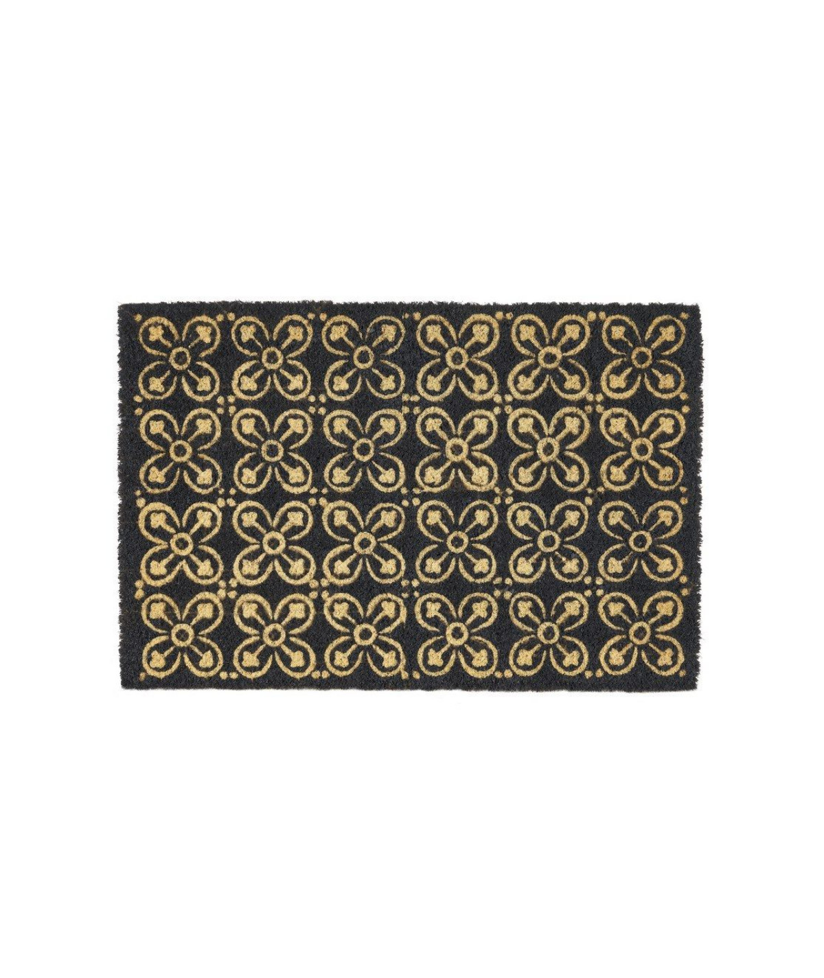 Paillasson coco motif mosaique noir 60x40cm | Yesdeko