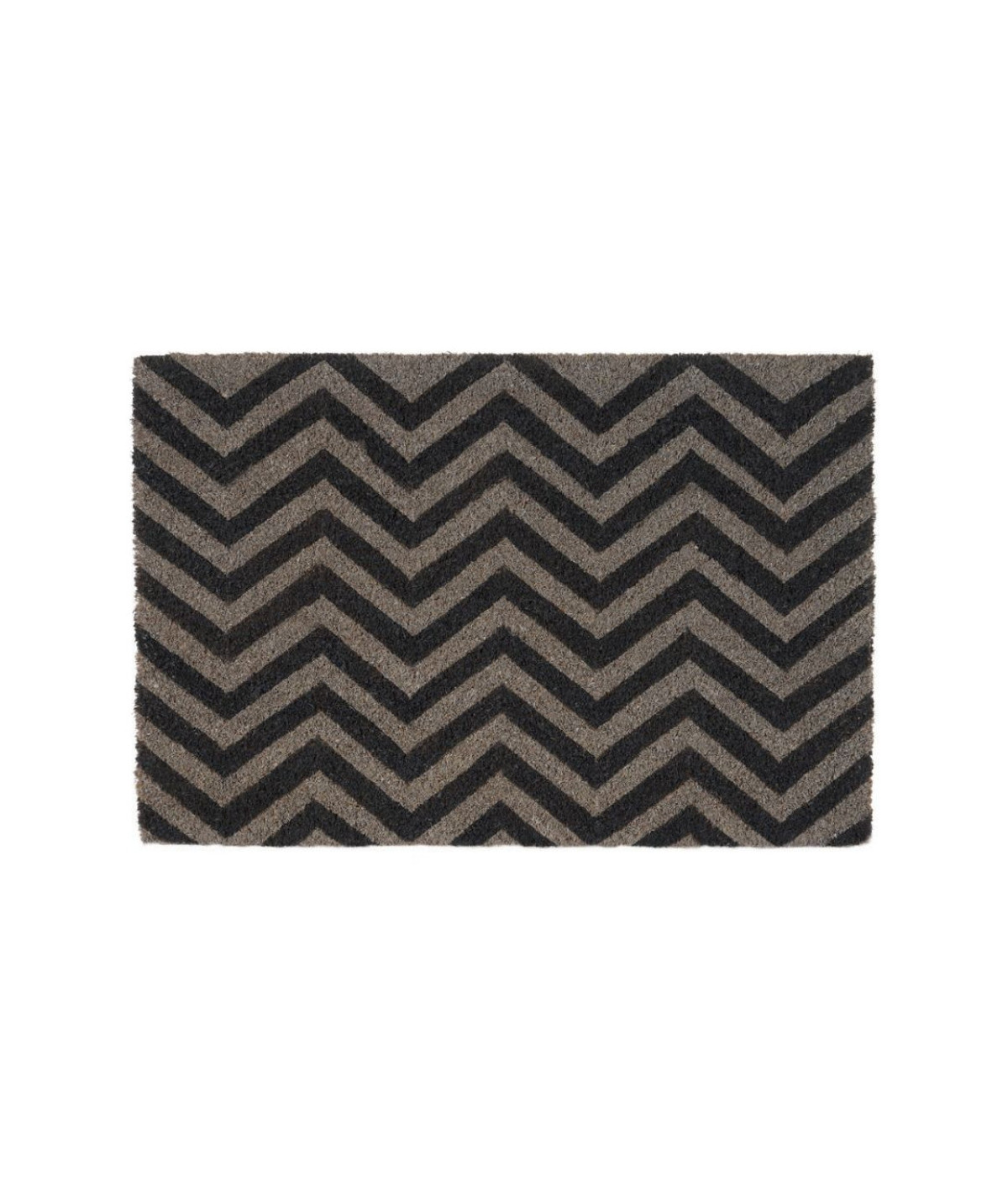 Paillasson coco gris, motif zigzag 60X40cm - Wave | Yesdeko