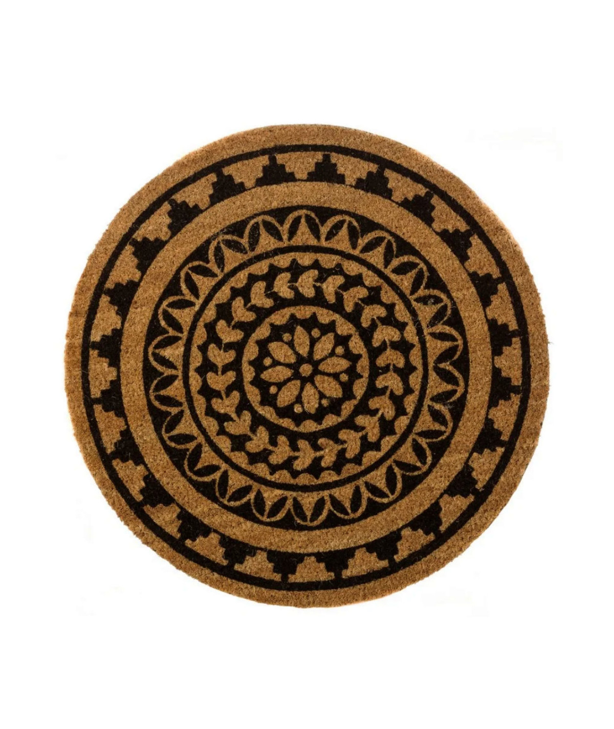 Paillasson rond en coco Diam60cm - Mandala | Yesdeko