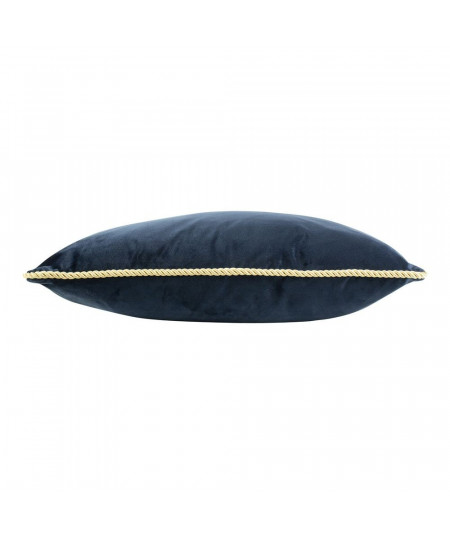 Coussin en velours bleu marine 35x45cm galon doré - Collection Velvet | Yesdeko
