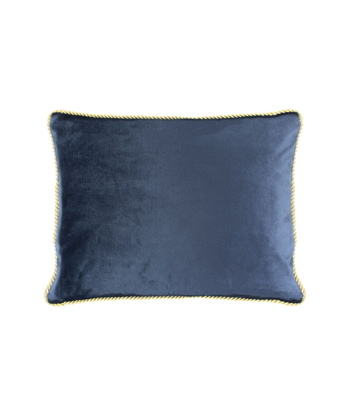Coussin en velours bleu marine 35x45cm galon doré - Collection Velvet | Yesdeko