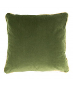 Coussin en velours vert 45x45cm galon doré - Collection Velvet | Yesdeko