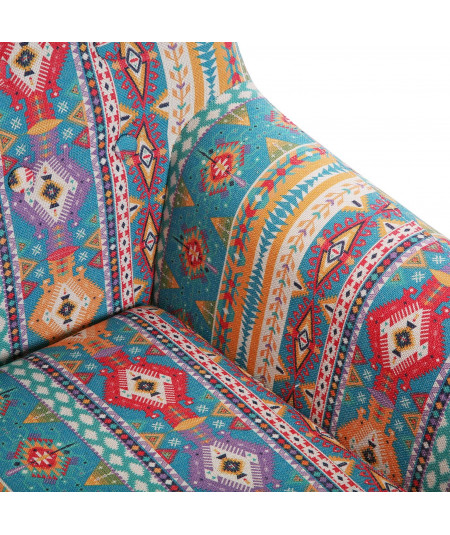 Fauteuil à motif mexicain turquoise - Acapulco - Fauteuil patchwork | Yesdeko