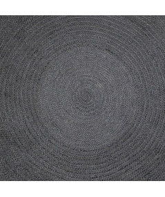 Tapis en jute rond noir naturel Diam120cm - Collection Ottawa | Yesdeko