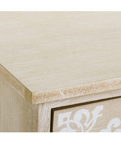 Chiffonnier 3 tiroirs en bois clair et motif blanc - Jakarta - Yesdeko