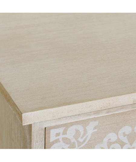 Chiffonnier 4 tiroirs en bois clair et motif blanc - Jakarta - Yesdeko