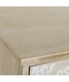 Chiffonnier 5 tiroirs en bois clair et motif blanc - Jakarta - Yesdeko