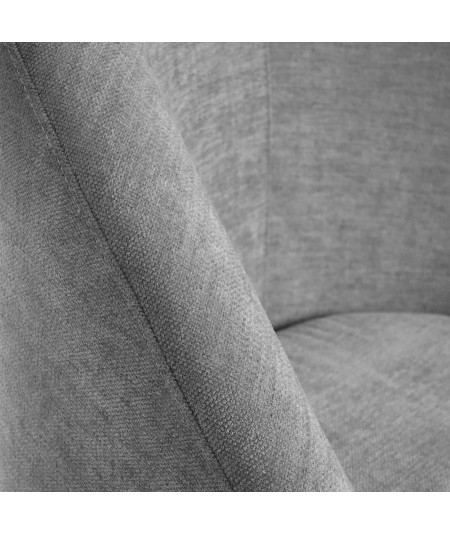 Fauteuil contemporain en tissu gris chenille - Chenille