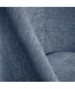 Fauteuil contemporain en tissu bleu chenille - Chenille