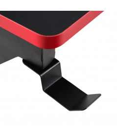 Bureau en métal et bois noir, rouge 120x60x72 cm - Gaming - Yesdeko