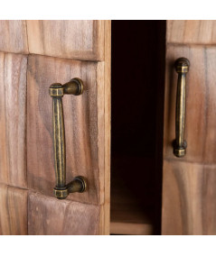 Armoire rustique bois de paulownia naturel 2 portes de 76x125x42 cm - Yesdeko
