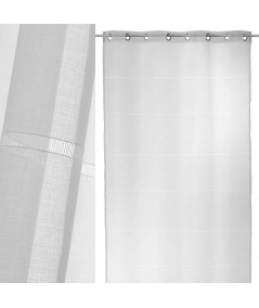 Lot de 2 voilages blanc à rayure discrète 140x260cm - Collection Dolly - Yesdeko