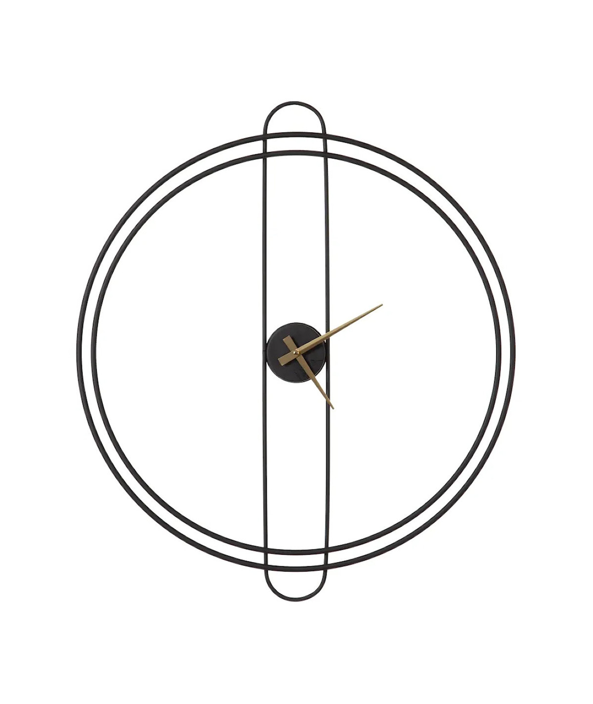 Horloge mural design en métal noir 60x68cm - Collection Design - Yesdeko