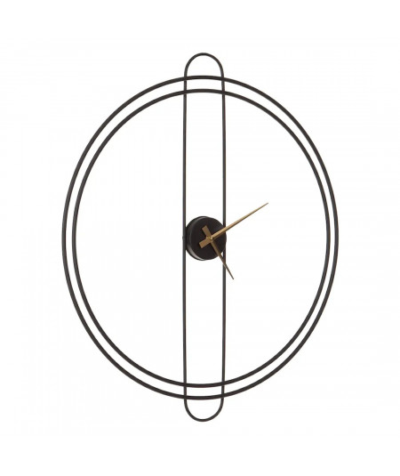 Horloge mural design en métal noir 60x68cm - Collection Design - Yesdeko
