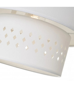 Suspension lustre double abat-jour en coton blanc Diam30cm - Collection Turin
