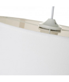 Suspension lustre double abat-jour en coton blanc Diam30cm - Collection Turin