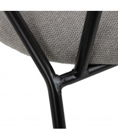 Chaise contemporaine en tissu gris et métal noir - Collection Lola