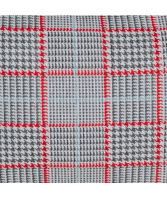 Coussin motif écossais gris et rouge déhoussable 45x45cm - Collection Emy