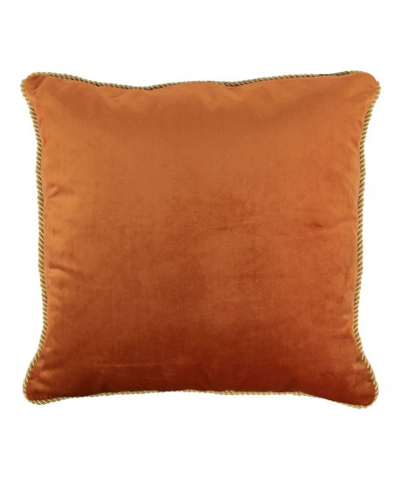 Coussin en velours orange 45x45cm galon doré - Collection Velvet