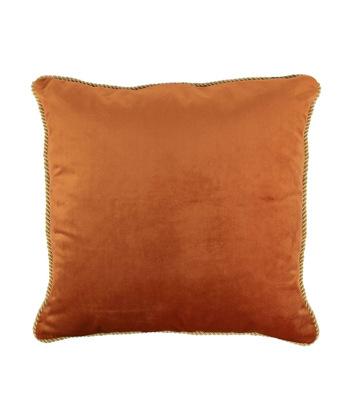 Coussin en velours orange 45x45cm galon doré - Collection Velvet