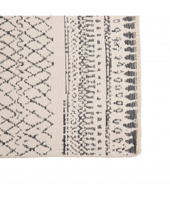 Tapis réversible en coton gris et beige 80x150cm - Collection Tanger - Yesdeko