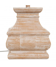 Lampe de table sculptée géométrique en bois - Collection Shabby - Yesdeko