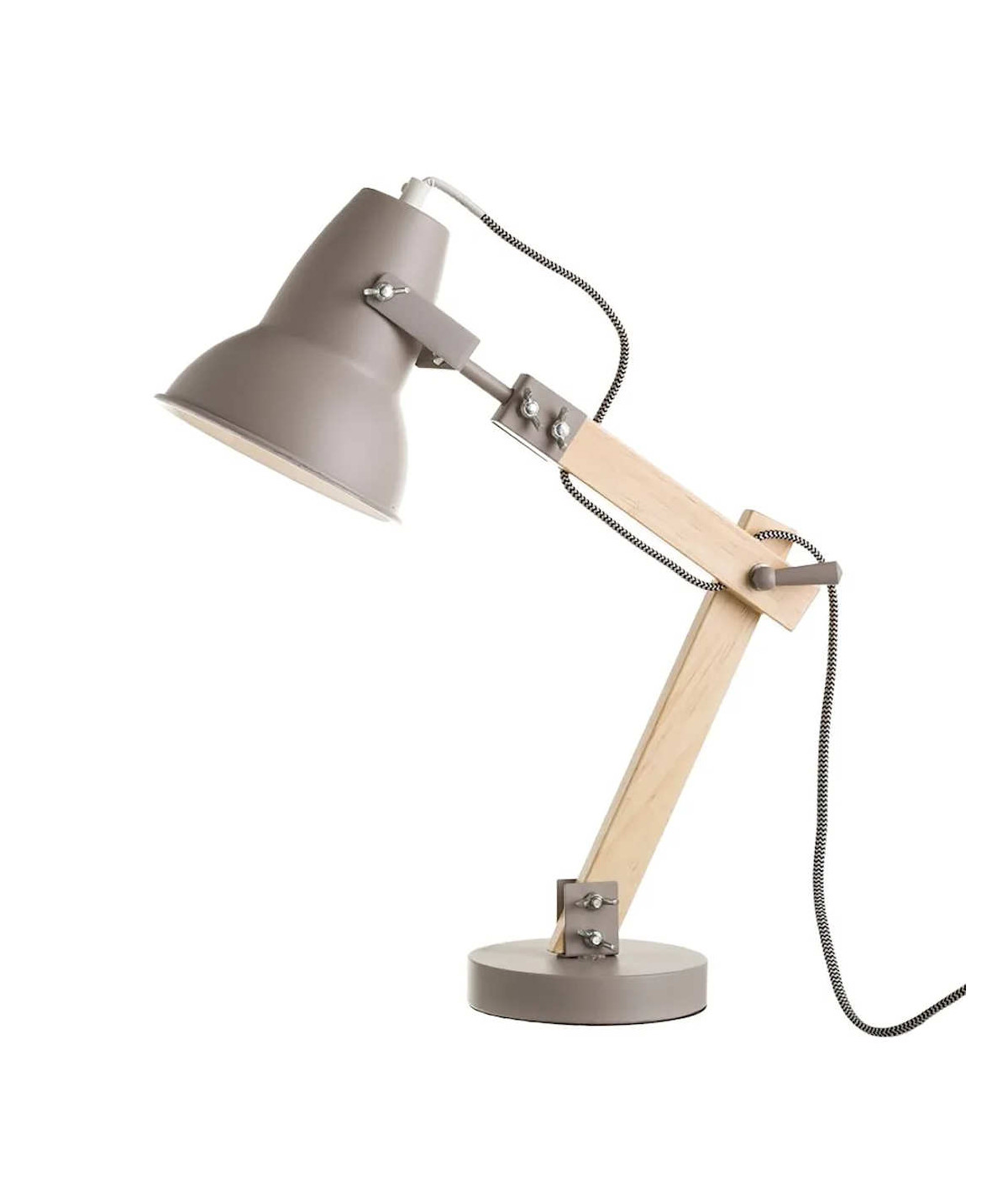Lampe de bureau pivotante et métal taupe 41x13x43cm - Collection Flexo - Yesdeko