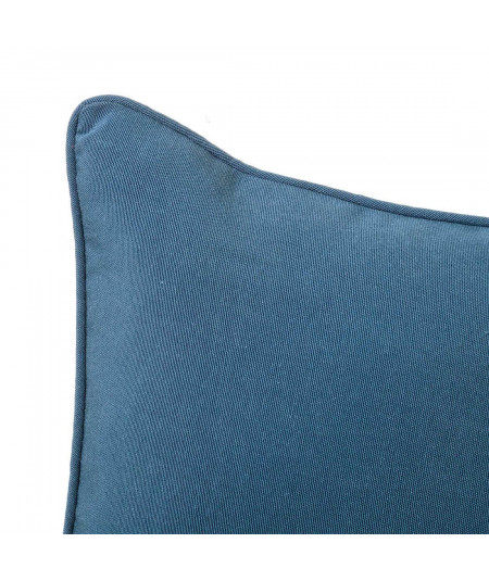 Lot de 2 coussins bleu uni déhoussable coton polyester 45x45cm - Collection Lovin - Yesdeko