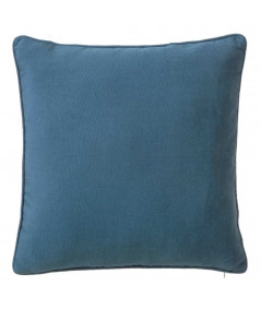 Lot de 2 coussins bleu uni déhoussable coton polyester 45x45cm - Collection Lovin - Yesdeko