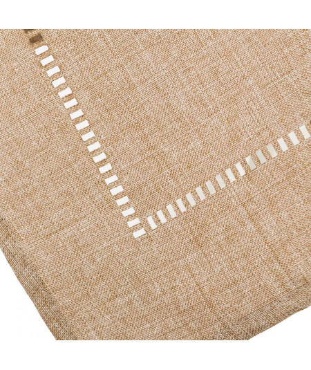 Nappe carrée uni en polyester beige 150x150cm - Yesdeko