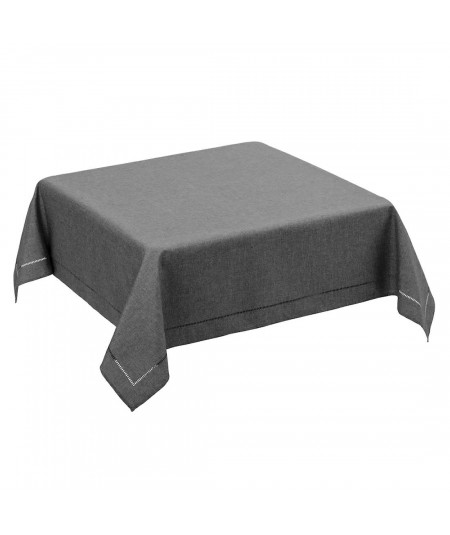 Nappe carrée uni en polyester gris 150x150cm - Yesdeko