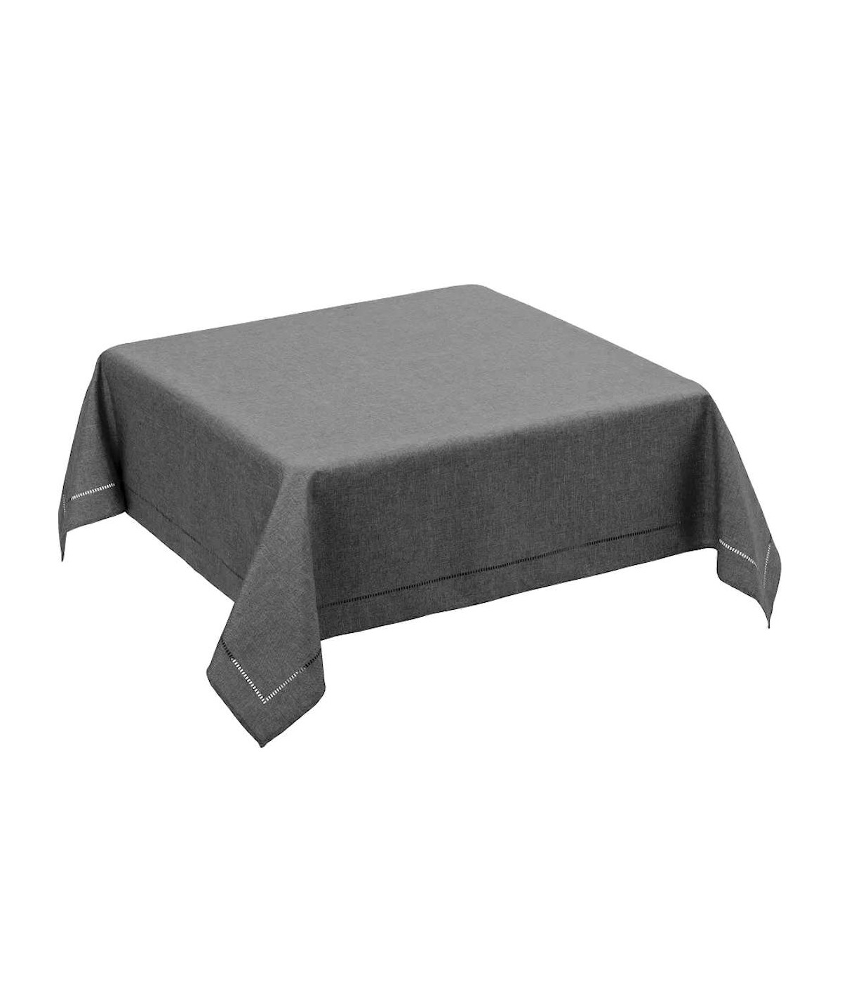 Nappe carrée uni en polyester gris 150x150cm - Yesdeko