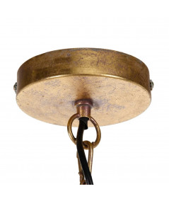 Suspension lustre en fer doré vieilli martelé Diam56cm - Collection Hierro - Yesdeko