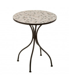 Table de jardin ronde diam60cm et 2 chaises pliables en fer forgé - Collection Serena - Yesdeko